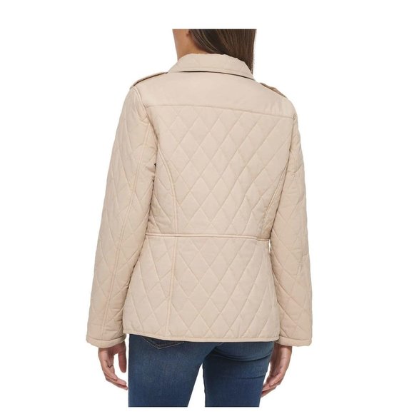 NWoT Tommy Hilfiger Womens Diamond Quilted Winter Coat Size M Tan $180 8D113 - Picture 2 of 5